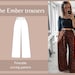 Wide leg trousers sewing pattern - NH Patterns Ember trousers - UK sizes 4-18 (US 0-14)