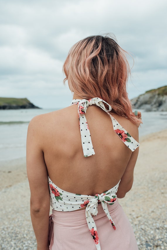 Holiday halter shop tops