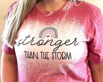 Stronger than the storm shirt, Christian t shirt, inspirational and motivational shirt, find joy in the journey tee, Jesus shirt, rainbow