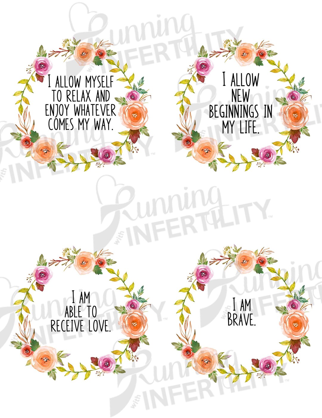 Fertility Affirmation Cards, Printable IVF Affirmation Cards ...
