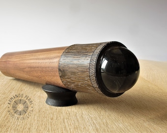 Teleidoscope in american Black Walnut and smoked Oak. Handmade teleidoscope OOAK