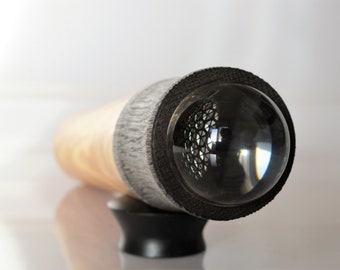 Teleidoscope in italian Olive wood and fumed Oak.  Handmade Teleidoscope OOAK.