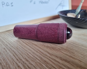 Teleidoscopio de madera Purpleheart: Caleidoscopio en miniatura tallado a mano