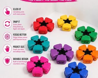 FlexaClick Rubber Band Fidget Toy – 3D Printed Transforming Desk Stim Toy
