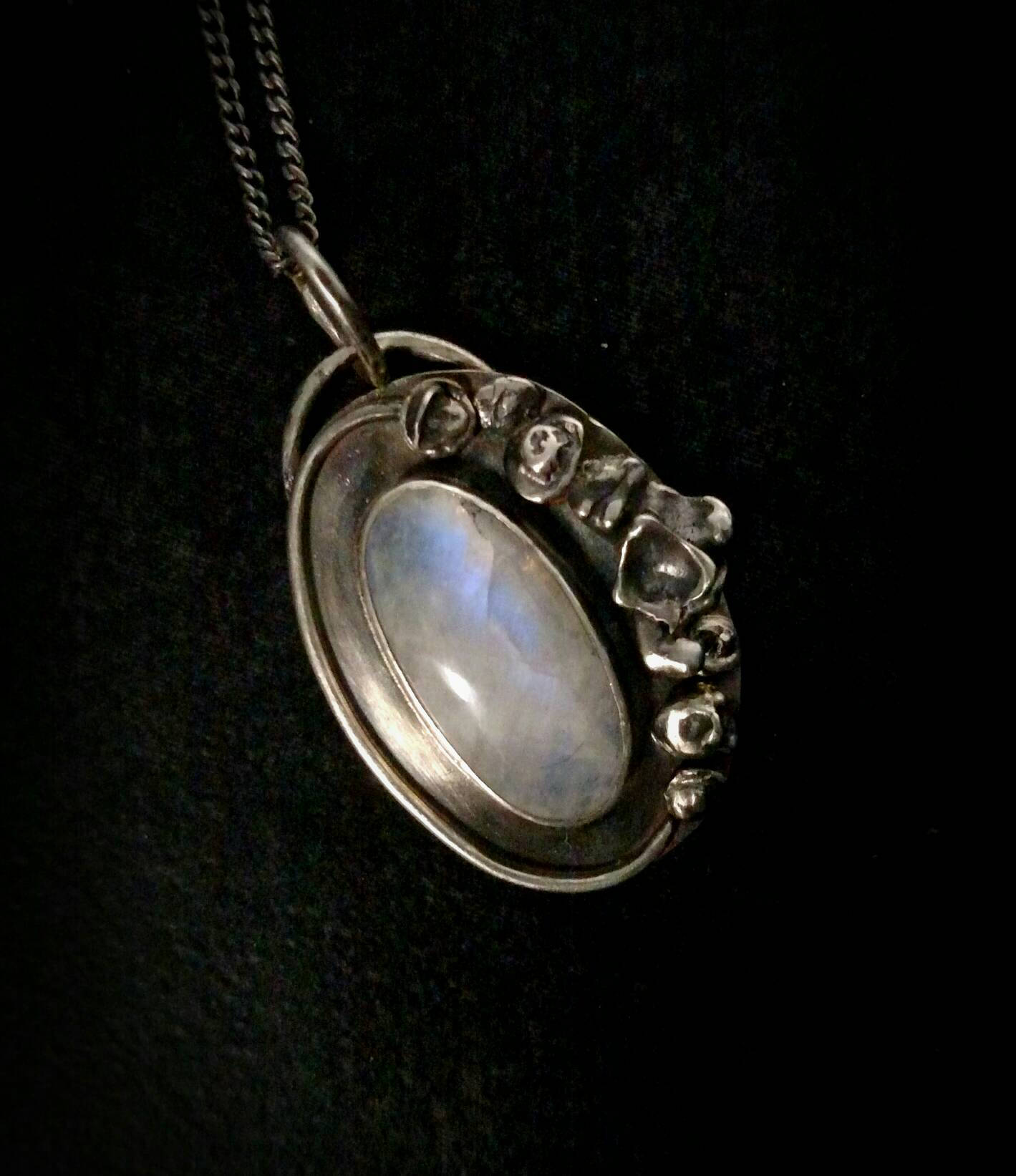 MOON WATER Sterling silver and moonstone water cast handmade Etsy