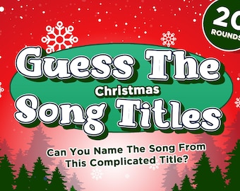 Guess the Christmas Song Titles - Synonyms Carols Guessing Powerpoint Game - Mac PC and iPad Compatible - Fun Game - Holiday Trivia Games