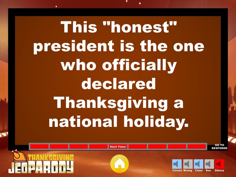 Thanksgiving JeoParody with Scoreboard Trivia Fun PowerPoint Game Mac, PC, and iPad Compatible image 7