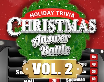 Christmas Answer Battle Vol. 2 with Scoreboard - Trivia Powerpoint Game - Mac PC iPad Compatible - Fun Christmas Game - Holiday Trivia Games