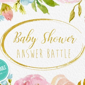 Virtual Baby Shower Game - Answer Battle - Gender Neutral Unisex Trivia Powerpoint Game - Mac, PC, Compatible - Zoom - Fun Baby Shower Games