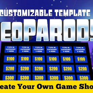 Virtuelles Partyspiel - Anpassbare JeoParody Powerpoint-Vorlage - PC Mac und iPad kompatibel - Lustiges Spiel