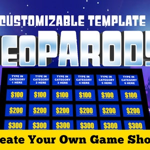 Virtual Party Game - Customizable JeoParody Powerpoint Template - PC Mac and iPad compatible - Fun Game