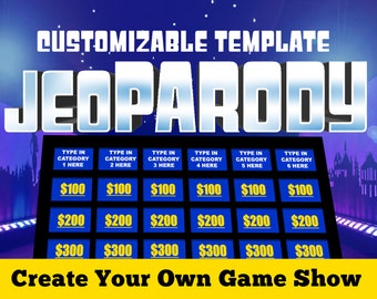 Virtual Party Game - Customizable JeoParody Powerpoint Template - PC Mac and iPad compatible - Fun Game