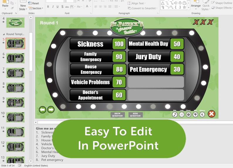 St Patricks Day Answer Battle - Family Trivia Powerpoint Game Automatic ...