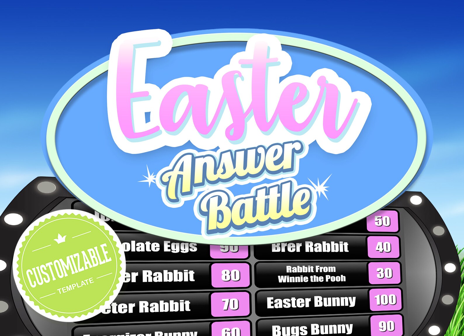 Easter Non Religious Answer Battle Family Trivia Powerpoint Etsy