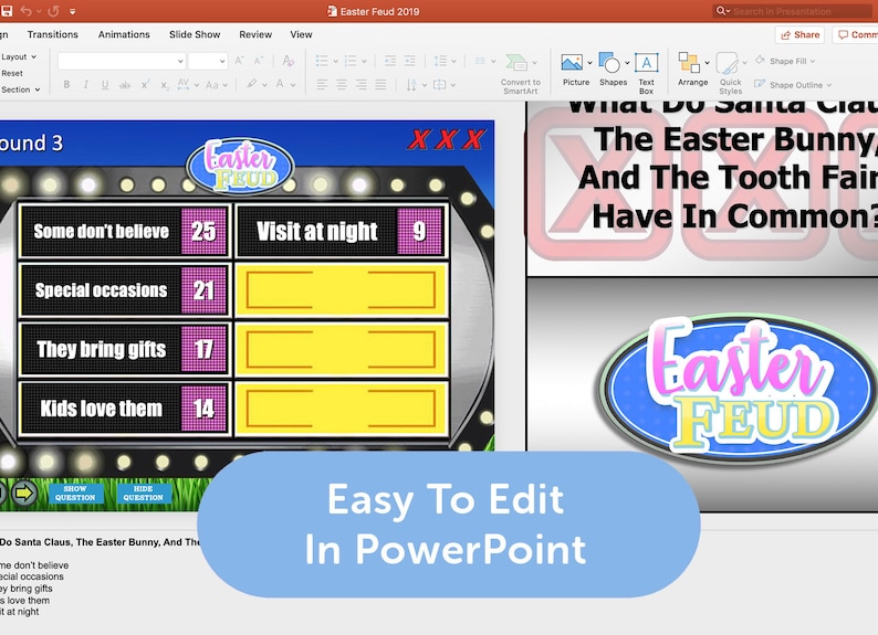 Trivia Games Family Feud Trivia Powerpoint Game Spring Break Mac PC and iPad Compatible Fun Game Easter Feud