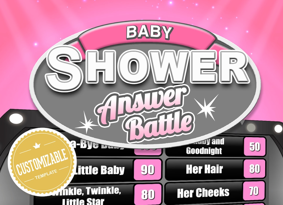 Virtual Baby Shower Game Answer Battle Baby Girl Trivia Powerpoint Game Mac, PC, Compatible Zoom Fun Baby Shower Games