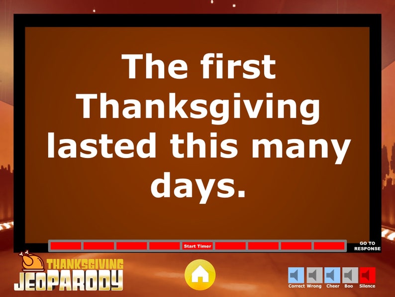 Thanksgiving JeoParody with Scoreboard Trivia Fun PowerPoint Game Mac, PC, and iPad Compatible image 5