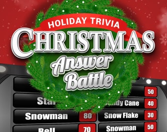 Christmas Answer Battle with Scoreboard - Trivia Powerpoint Game - Mac PC and iPad Compatible - Fun Christmas Game - Holiday Trivia Games
