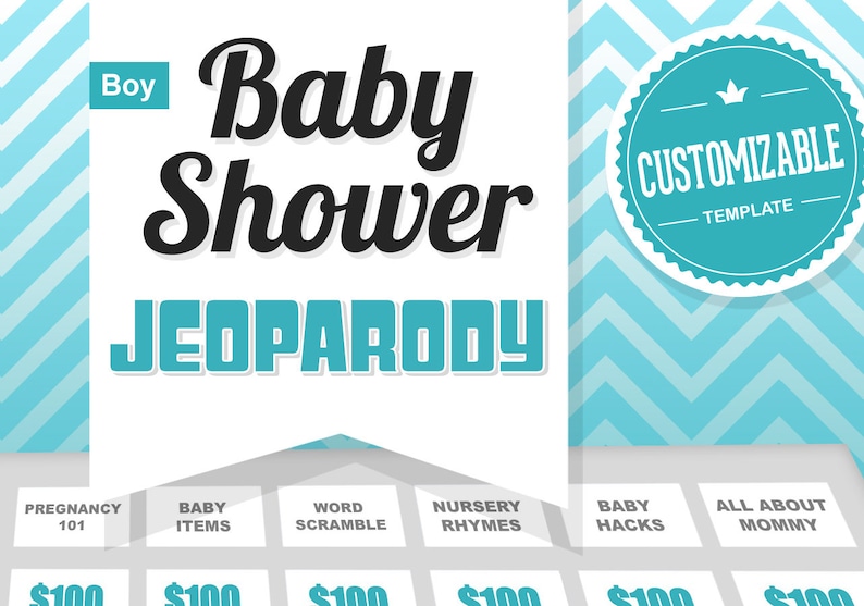 Boy Baby Shower Game Jeopardy Template Customizable Boy Etsy Boy Baby Shower Game Jeopardy Template Customizable Boy Etsy