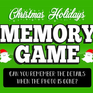 Christmas MEMORY Game - Virtual Game Photographic Memory Game PC MAC iPAD fun family classroom game zoom classroom