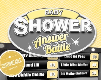 Virtual Baby Shower Game - Answer Battle - Gender Neutral Unisex Trivia Powerpoint Game - Mac, PC, Compatible - Zoom - Fun Baby Shower Games