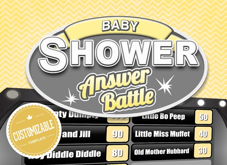 Virtual Baby Shower Game Answer Battle Gender Neutral Unisex Trivia Powerpoint Game Mac, PC, Compatible Zoom Fun Baby Shower Games image 1