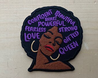 Afro Woman Patch Sew On Patch Iron On Patch Clothing Decoration Applique Clothes Yellow Hat Patch Embroidered Patch Gift Decor BP2477