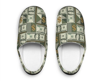 Money Print Mens House Slippers | Anti Skid Mens Money Manifestation House Shoes | Money Manifestation Shoes For Men