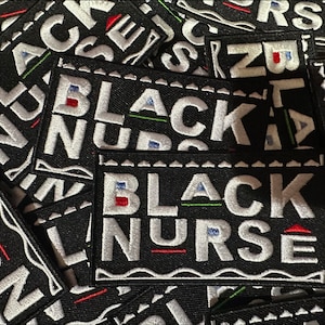 Black Nurse Embroidered Iron On Patch | RN Patch | Medical Professional Patch