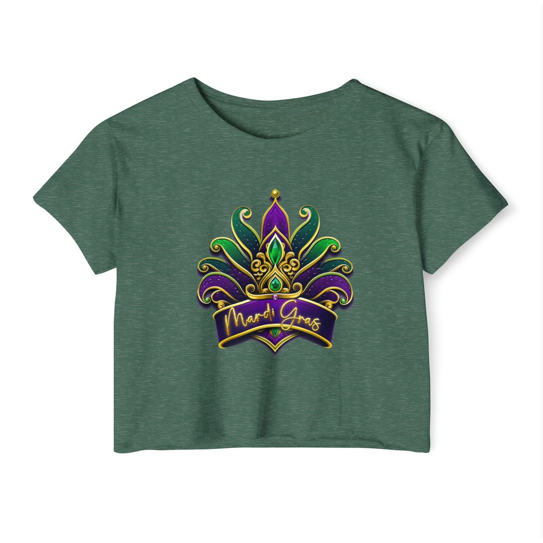 Mardi Gras Women's Crop Top, New Orleans Party Wear, Festive Carnival