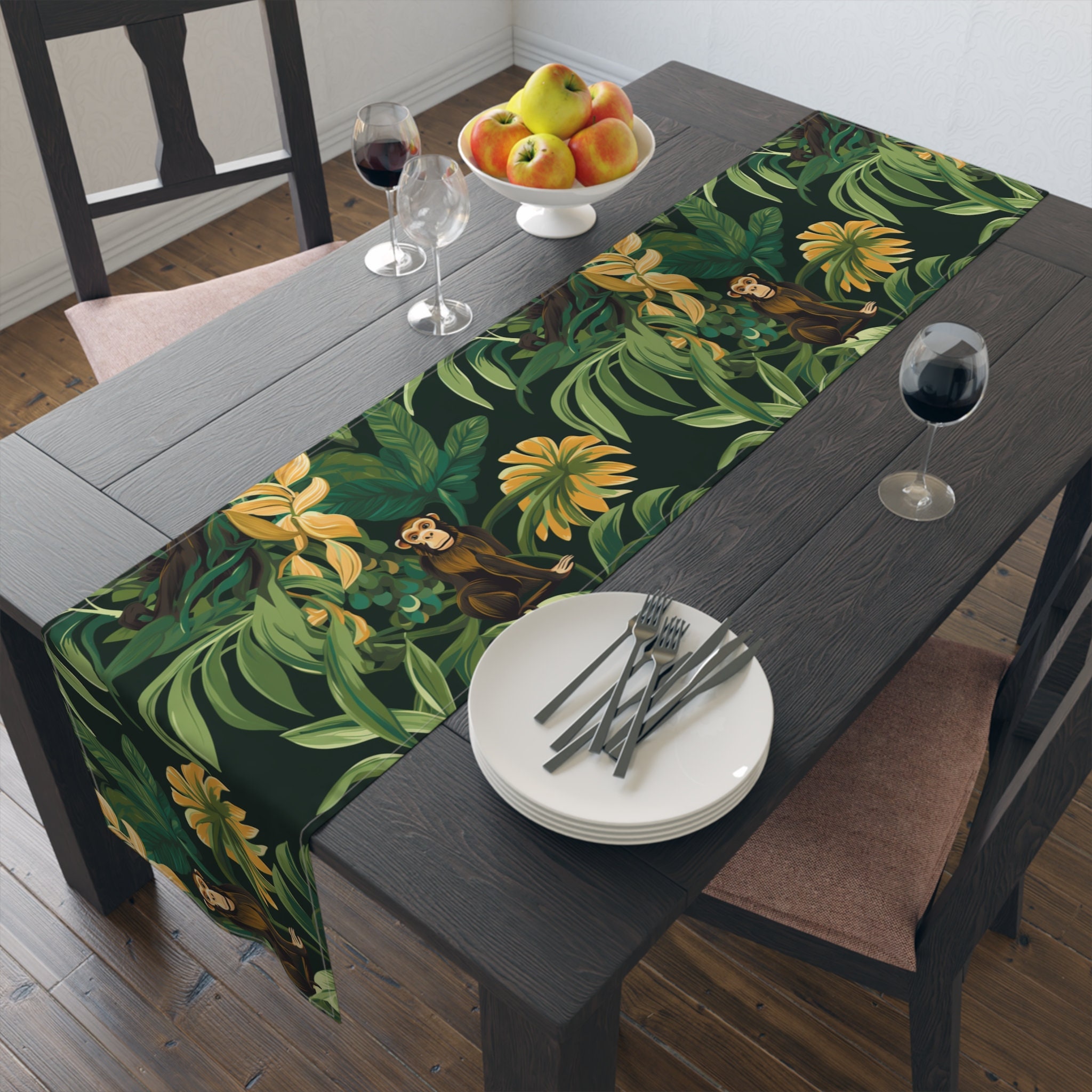 Safari Table Runner, Vintage African Animals, Teal Green Colors, Seamless  Table Setting Decor – GoJeek