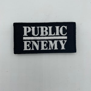 Public Enemy-Inspired Embroidered Velcro Patch - Hip-Hop Logo Tribute, Vintage Rap Music Emblem, Hook & Loop Badge