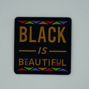 Black is Beautiful Embroidered Patch| Pro Black Embroidered Iron On Patch | Black Empowerment Patch | Wholesale Patches