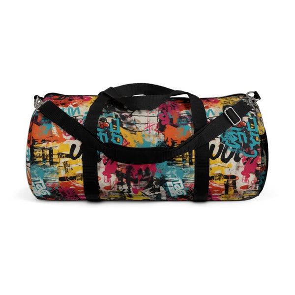 Urban Graffiti Art Duffel Bag - Vibrant Streetwear Style PrintTravel Bag, Lightweight Canvas Gym Carryall,