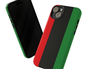 Custodia rigida per iPhone con bandiera panafricana rossa nera verde / iPhone 13, custodia rigida per iPhone 14 IPHONE 15 bandiera Garvey, custodia per telefono panafricana