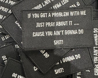 Pray About It Embroidered Velcro  Patch - Bold Statement Piece Velcro Patch - Zero Tolerance Patch