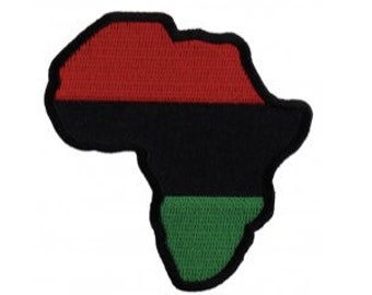Africa Map Iron on Patch, Red Black Green Iron On Patch, Garvey Africa Iron On Patch, Pro Black Patch