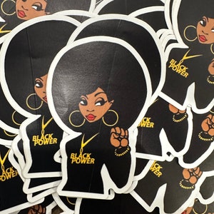 Black Power Vinyl Sticker - Black Afro Woman - Black Empowerment Sticker