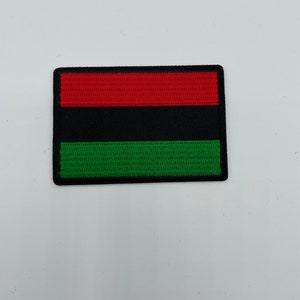 Red, Black, Green Embroidered Iron on Patch RBG Garvey Patch Black Empowerment Patch image 1