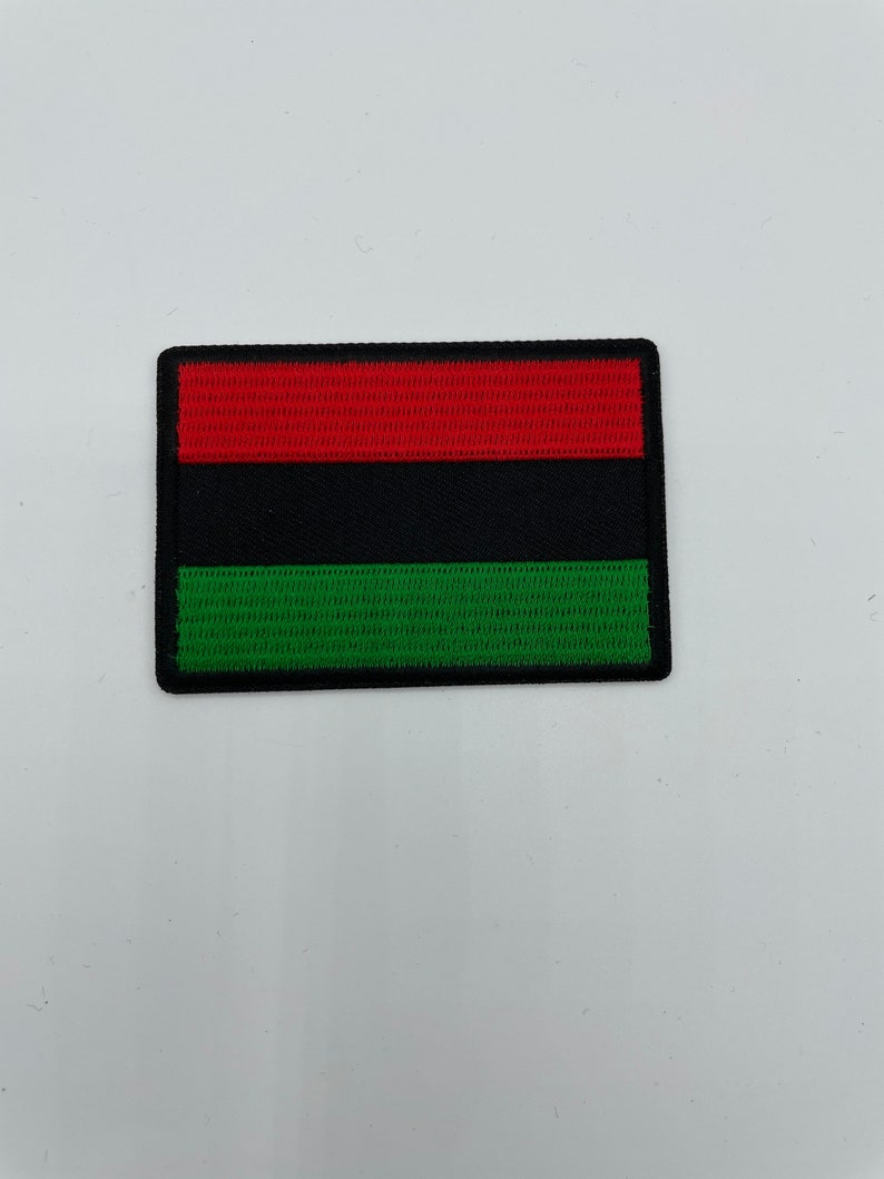 Red, Black, Green Embroidered Iron on Patch RBG Garvey Patch Black Empowerment Patch image 1