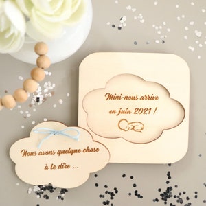 Coffret surprise en bois Oeuf pour annonce personnalisée grossesse bébé naissance, Demande parrain marraine baptême image 6