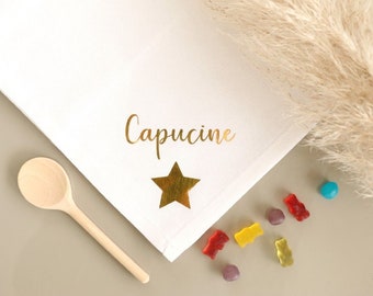 Serviette de table Etoile personnalisable avec un prénom, Déco table Cadeau invités baptême communion anniversaire