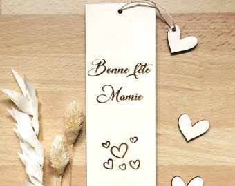 Wooden bookmark Hearts to personalize Lovers gift Mother's Day Grandmother's Day
