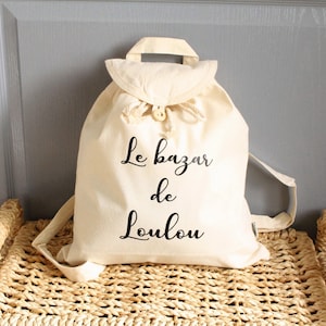 Sac à dos écru personnalisable Sac à dos enfant maternelle crèche sport, Sac rentrée scolaire
