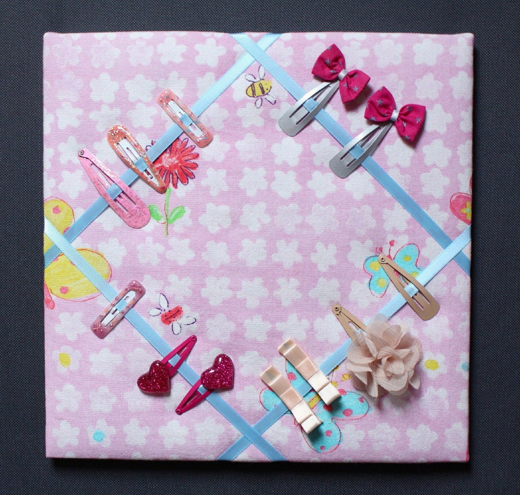 Cadre Mural Porte Barrettes Papillons Cadeau Filette Naissance Décoration Chambre