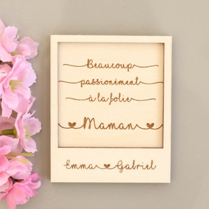 Carte en bois MAMAN à personnaliser, Fête des mères, Cadeau maman