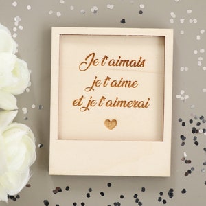 Carte en bois gravé avec texte de votre choix, Cadeau couple St Valentin Fête des mères image 6