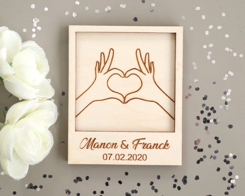 Carte en bois gravé avec texte de votre choix, Cadeau couple St Valentin Fête des mères image 9