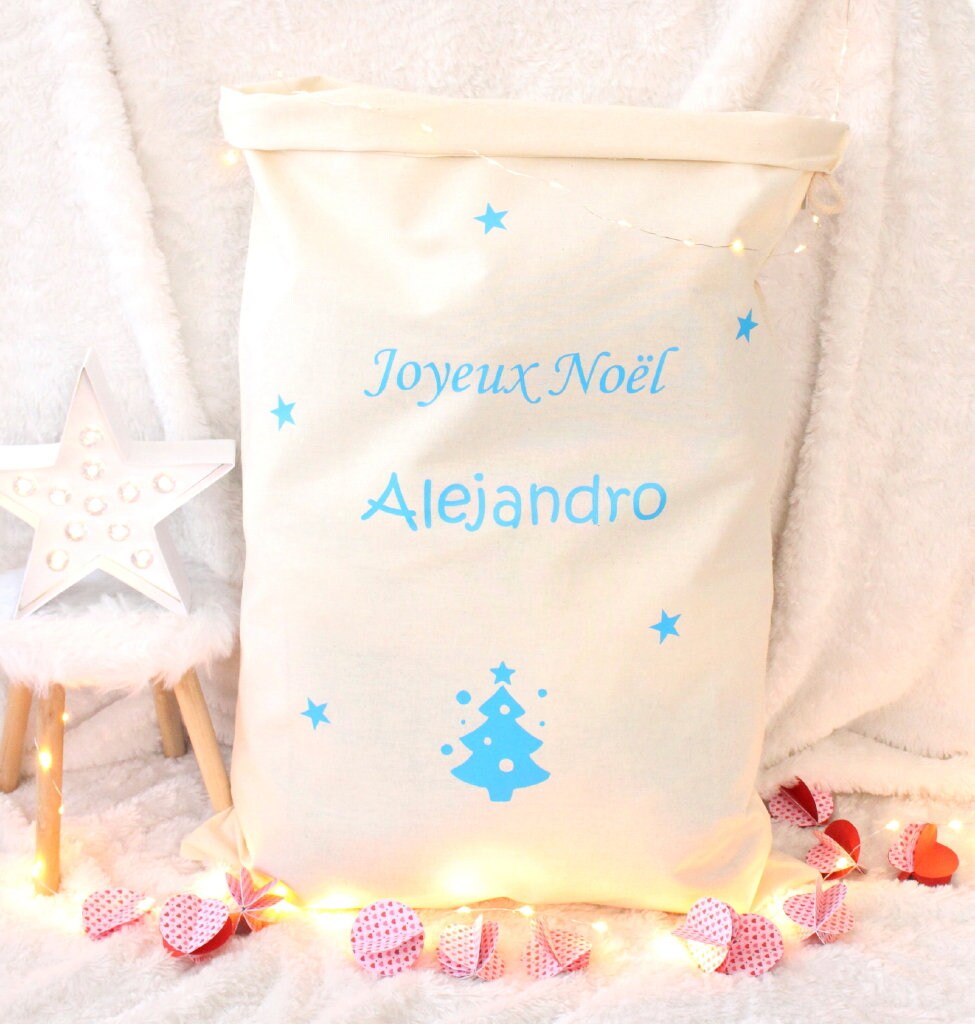 Sac de Noël Hotte Du Père Sapin Personnalisable