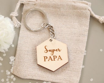 Portachiavi in legno inciso “Maman d’amour” personalizzabile Festa della mamma Festa del papà San Valentino